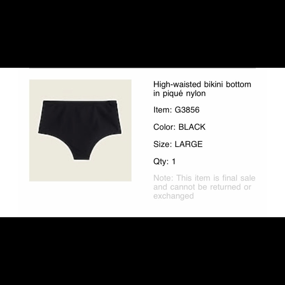 High-waisted bikini bottom in piqué nylon